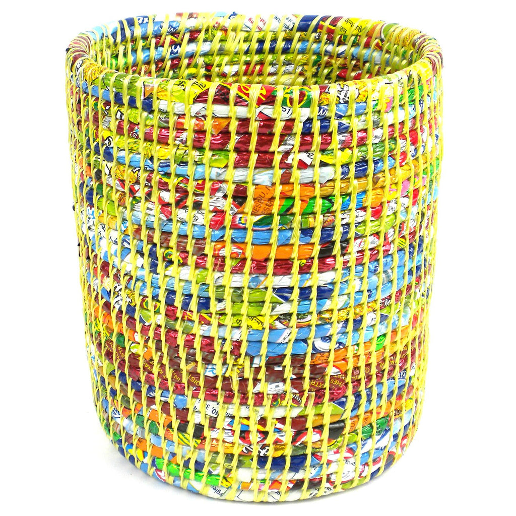 Recycled Waste Basket Yellow - Jeevankala (Basket)