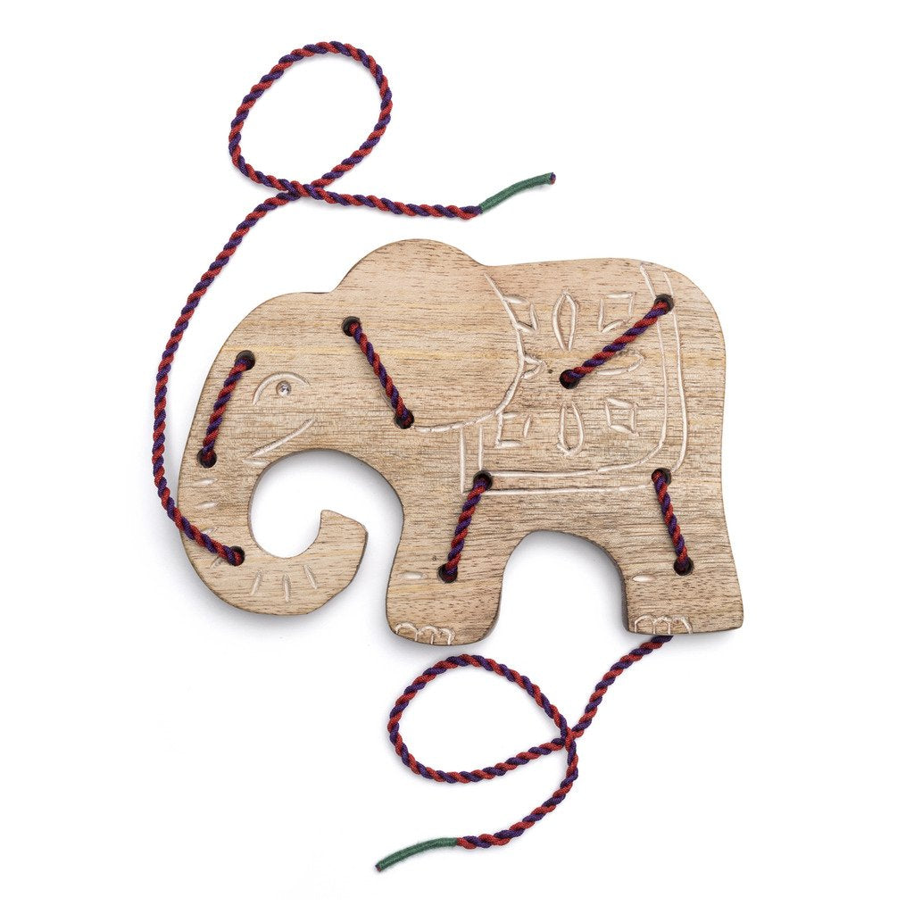 Wood Elephant Lacing Toy - Matr Boomie