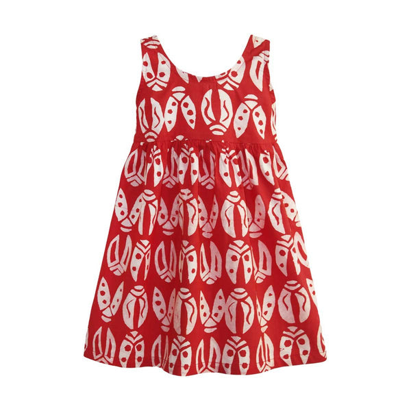 Girls Sundress Bugs Red - Global Mamas (C)