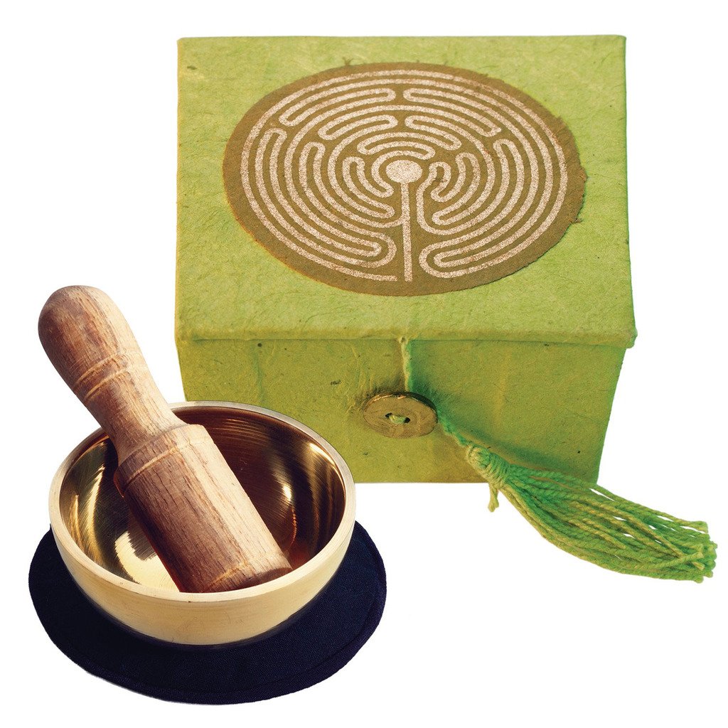 Mini Meditation Bowl Box: 2" Labyrinth - DZI (Meditation)