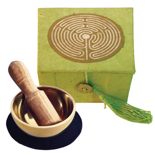 Mini Meditation Bowl Box: 2" Labyrinth - DZI (Meditation)