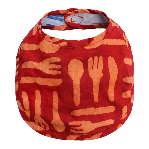 Babies Bib Silverware Orange One Size - Global Mamas (B)