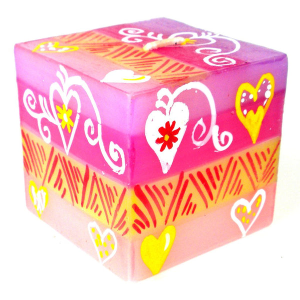 Hand Painted Candle - Cube - Ashiki Design - Nobunto