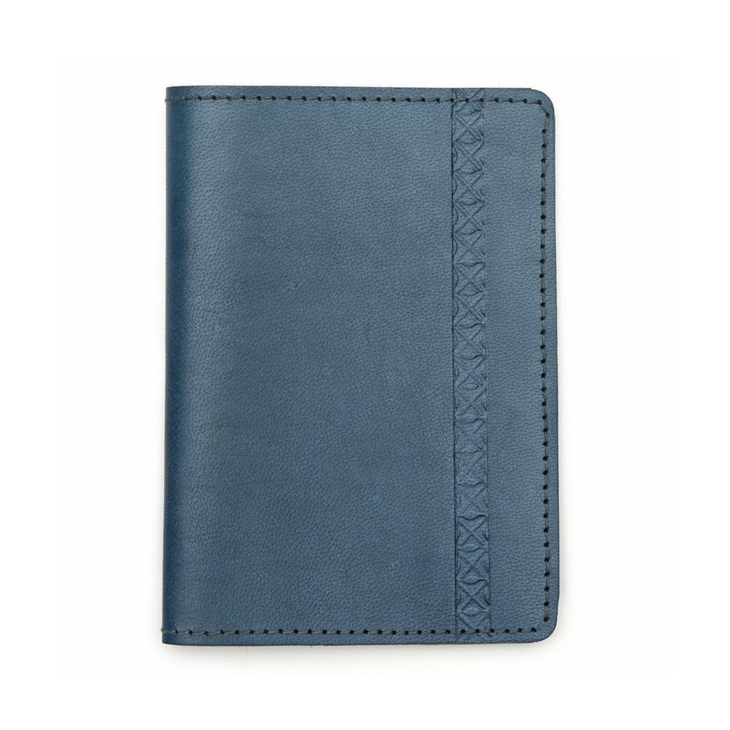 Sustainable Leather Passport Wallet - Blue - Matr Boomie (W)