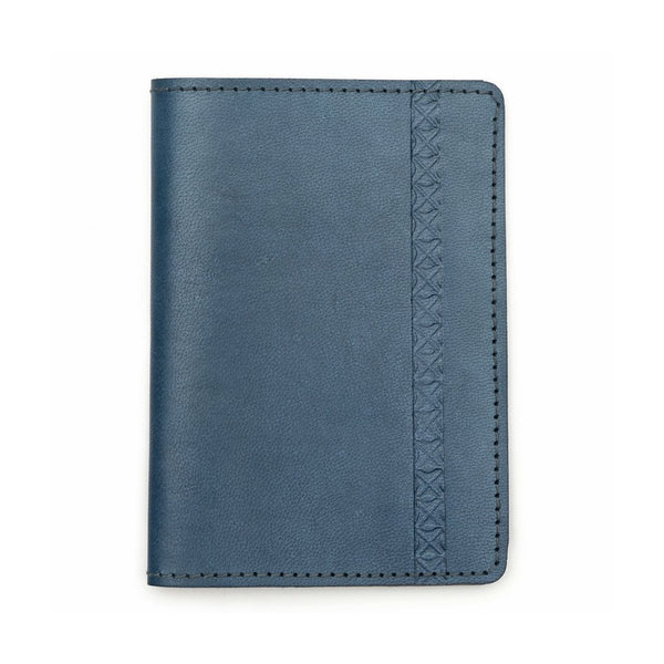 Sustainable Leather Passport Wallet - Blue - Matr Boomie (W)
