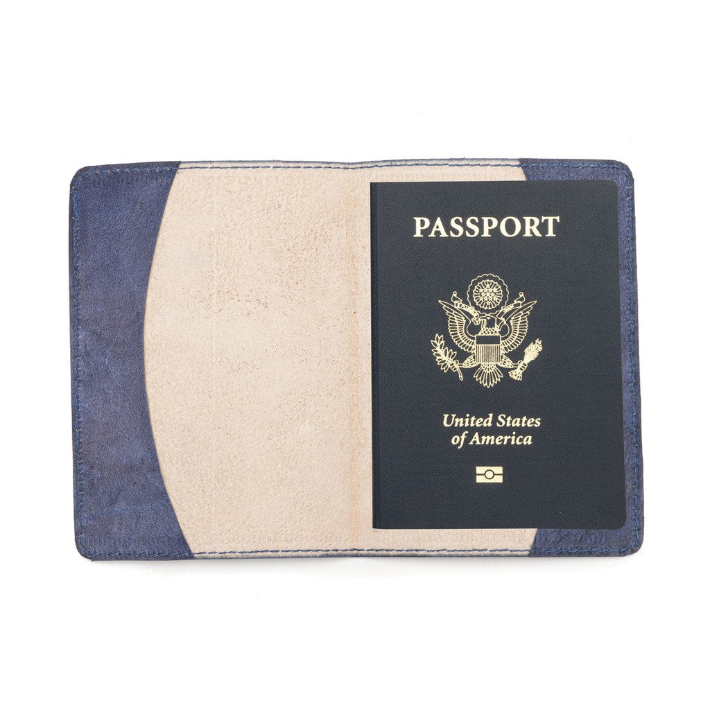 Globetrotter Leather Passport Cover - Blue - Matr Boomie (PC)