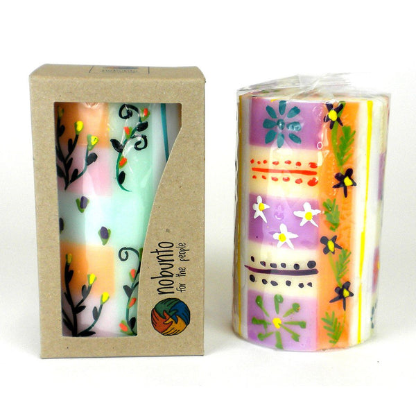 Hand Painted Candle - Single in Box - Imbali Design - Nobunto