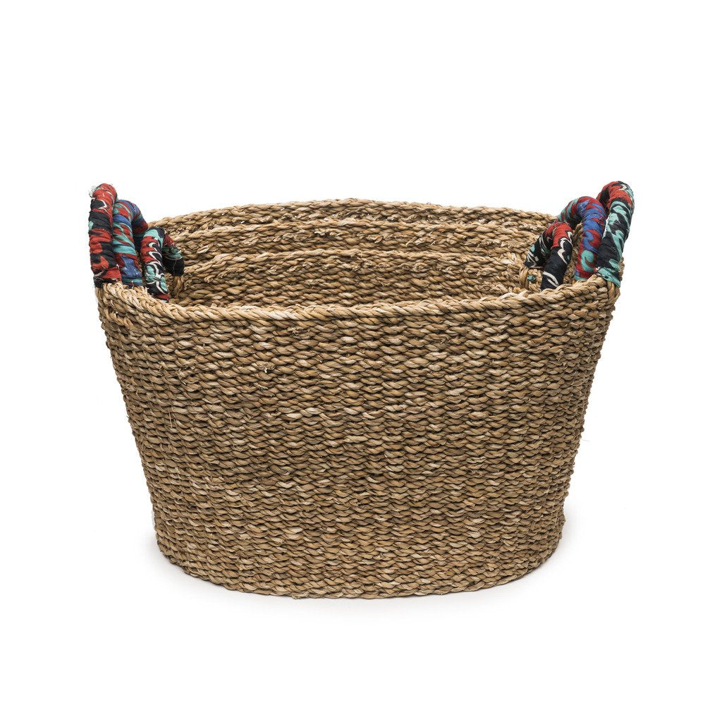 Tall Chindi Handle Baskets - Set of 3 Graduated - Matr Boomie (Basket)