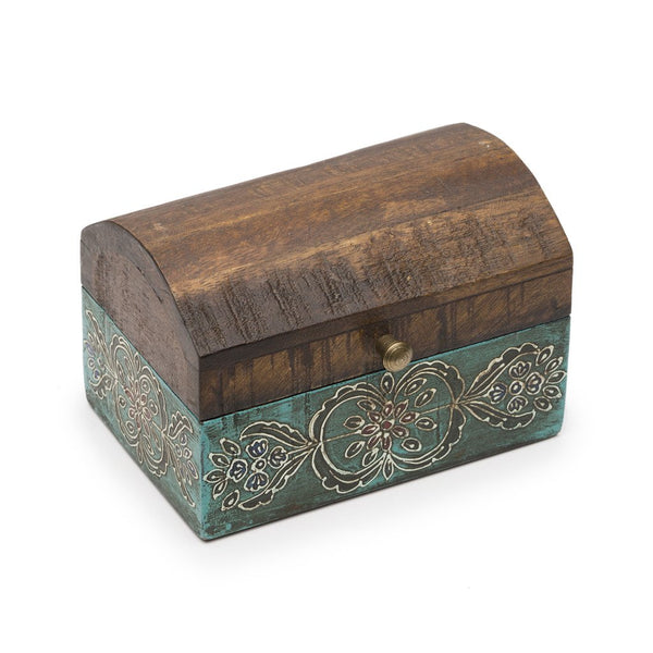 Antiqued Metal and Wood Chest - Matr Boomie (B)