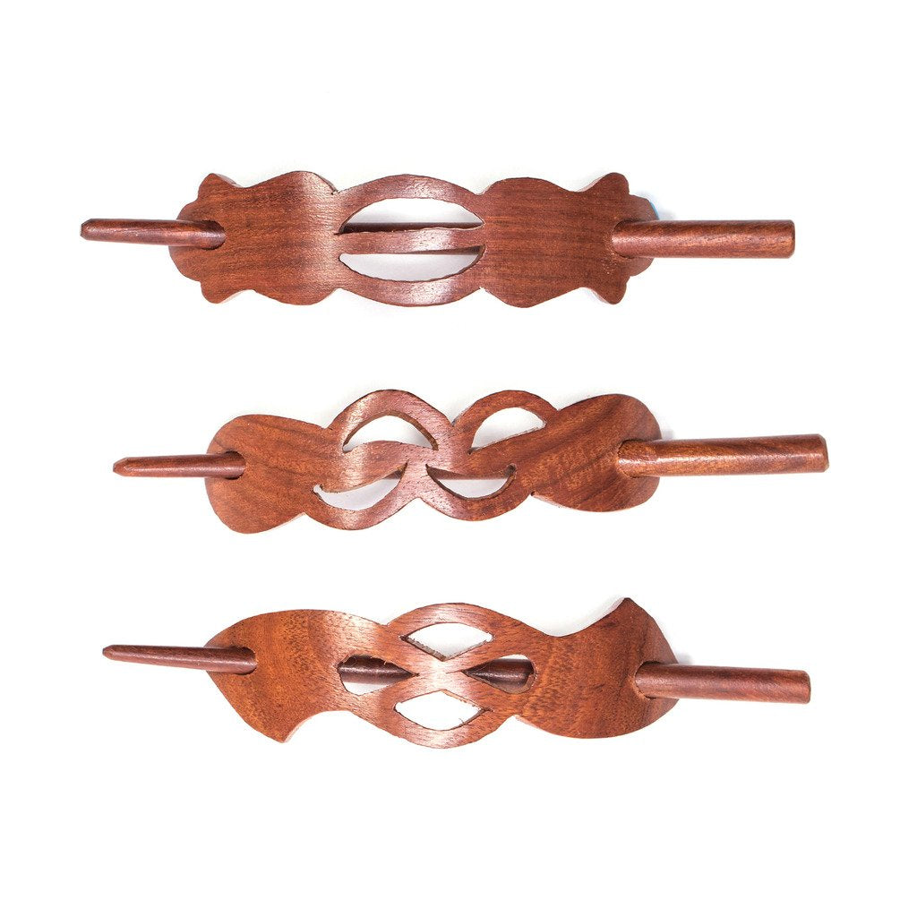 Sophia Woodcut Barrettes (Set of 3) - Matr Boomie (A)