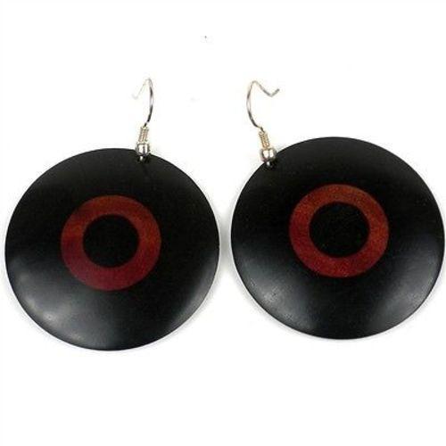 Blackwood with Rosewood Circles Earrings Handmade and Fair Trade