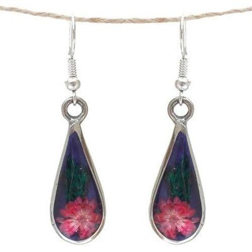 Red Flower Drop Earrings Handmade and Fair Trade
