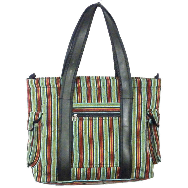 Striped Tote with Tire Straps - Jeevankala (B)