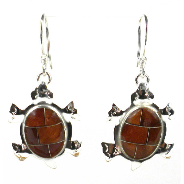 Turtle Earrings with Tiger Eye Design - Artisana