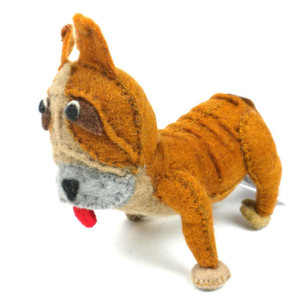 Bulldog Felt Ornament - Silk Road Bazaar (O)