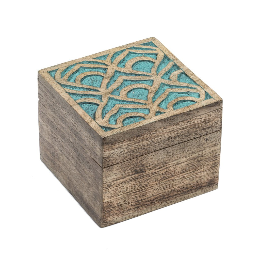 Holi Color Rub Keepsake Box - Peacock - Matr Boomie (B)